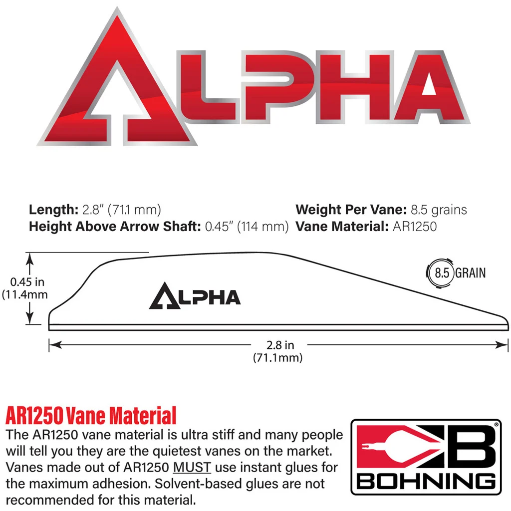 Bohning Alpha Vanes Blue 100 pk.