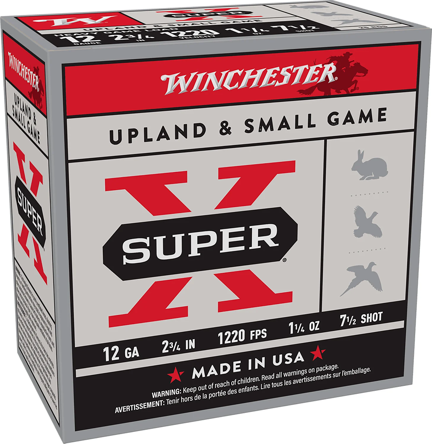 Winchester Super-X Heavy Game 12GA 2-3/4″ #7.5 25/Box