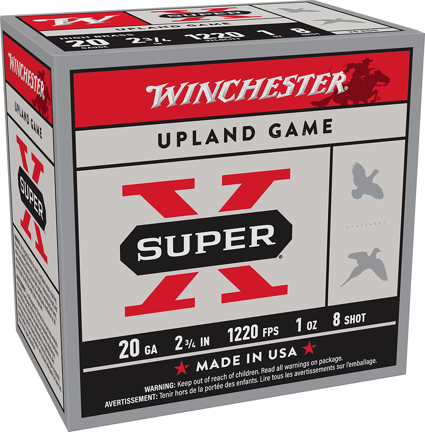 Winchester Super-X 20 Gauge 2.75in 1 oz #8 Shot 25rd
