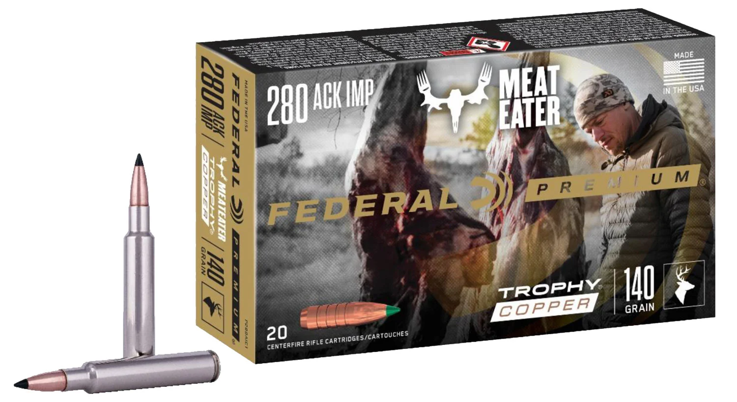 Federal Premium .280 Ackley Improved 140gr Trophy Copper