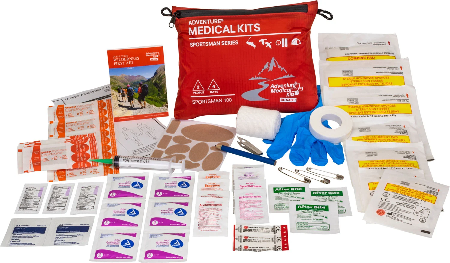Adventure Medical Kits Sportsman 100 First Aid Kit, Red
