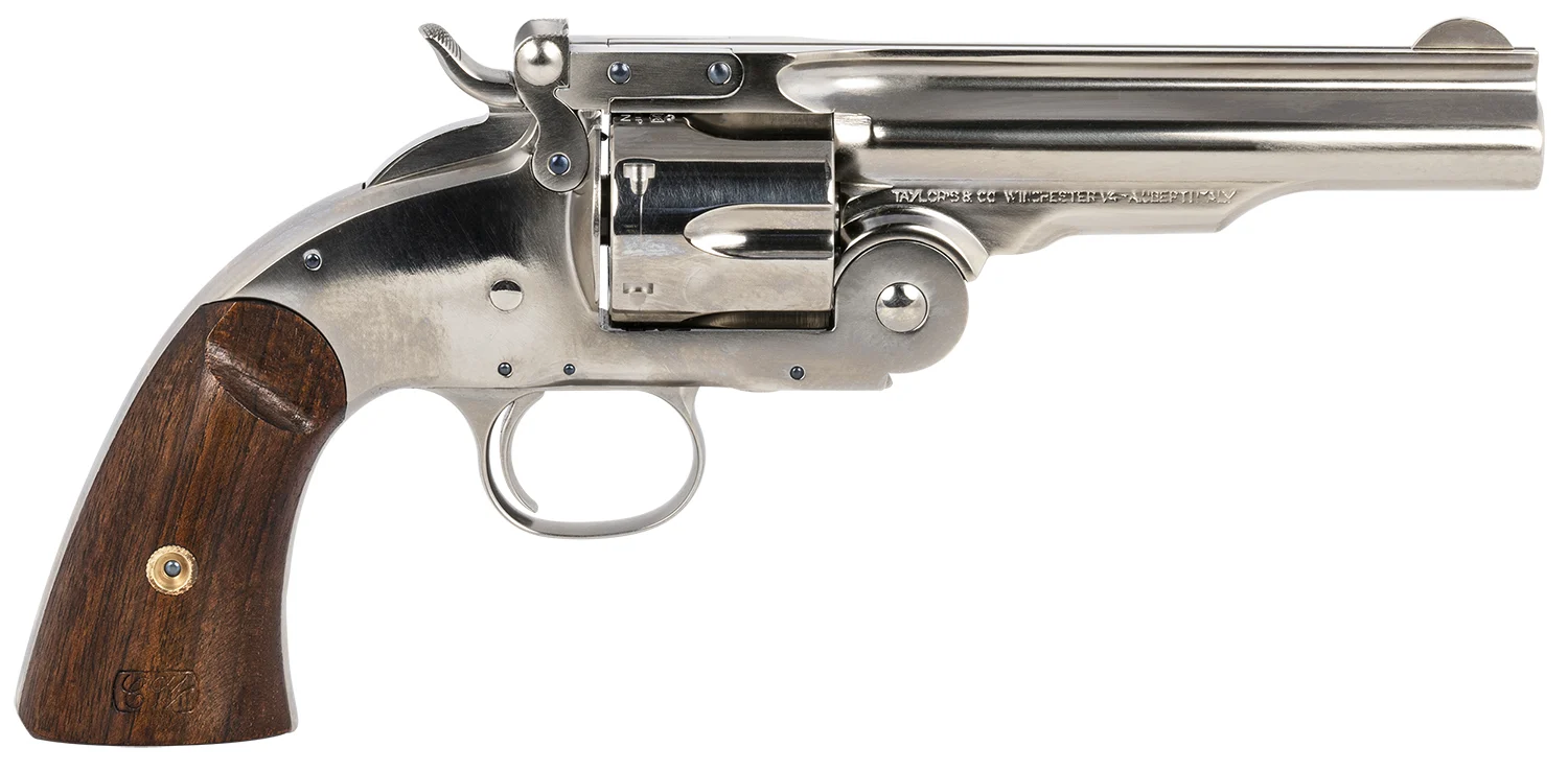 Taylors and Company Schofield TF Uberti .45 LC 5″ Nickel-Plated