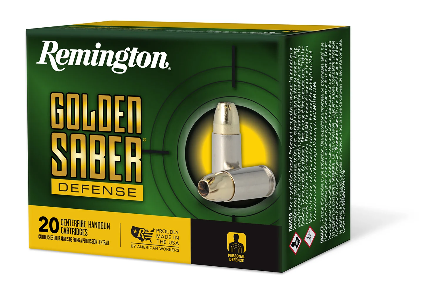 Remington Golden Saber Defense .45 ACP 230 gr BJHP – 20rd