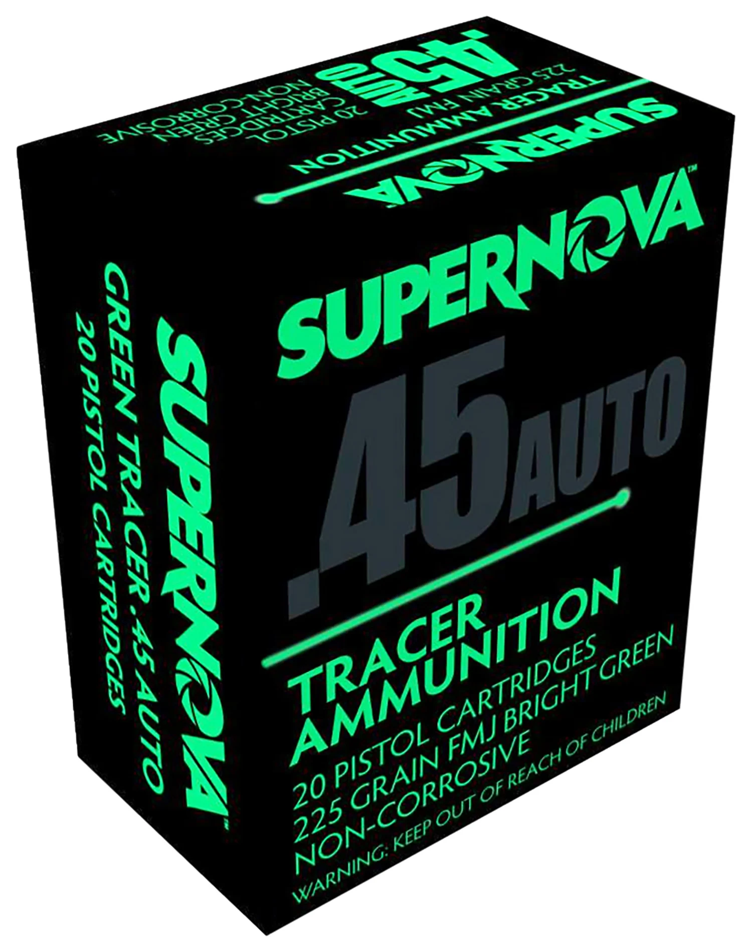 SUPERNOVA 45 ACP 225 gr FMJ Green Tracer 20rd
