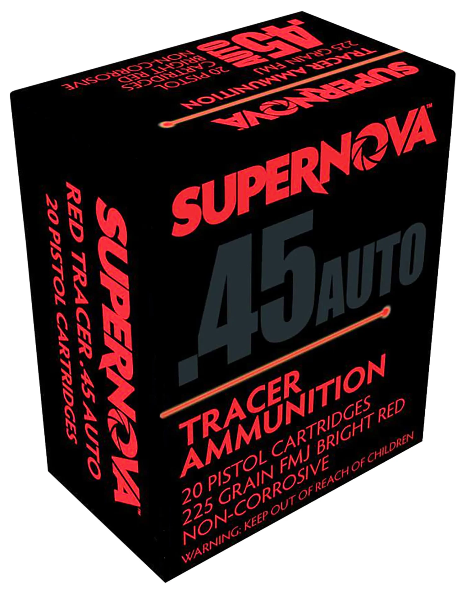 SUPERNOVA 45 ACP 225gr FMJ Red Tracer 20rd Box