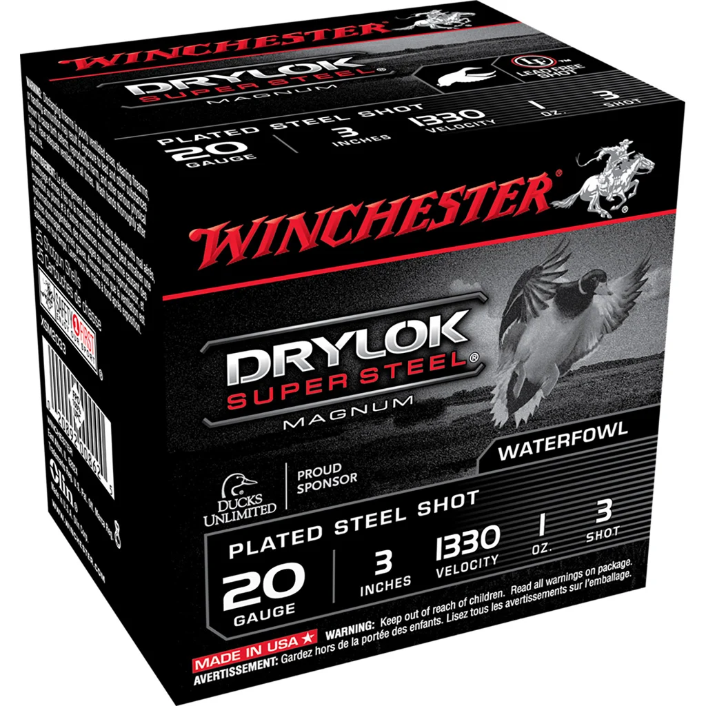 Winchester Drylok Super Steel 20 Gauge 3in 1 oz #3 – 25rd Box