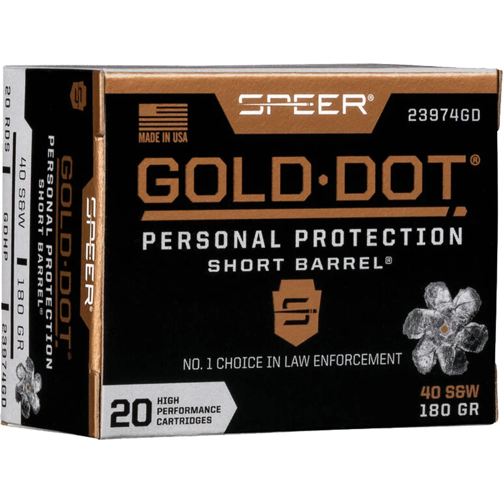 Speer Gold Dot Short Barrel .40 S&W 180 gr GDHP 20rd