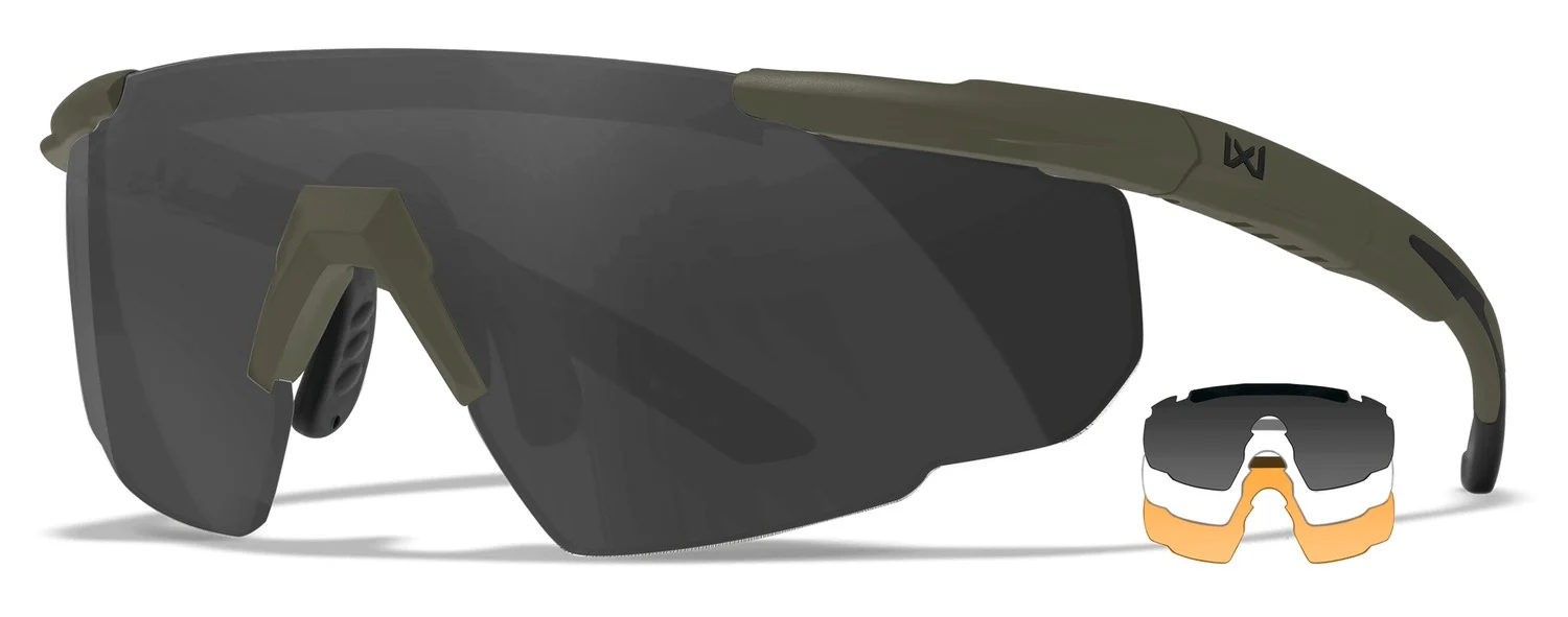 Wiley X 308G SABER ADV Shooting Glasses GRY/CLR/RUST/ODG