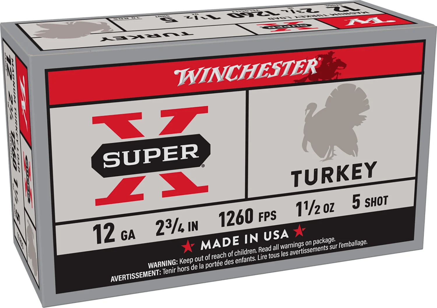 Winchester Super-X Turkey 12ga 2-3/4″ 1-1/2 oz #5 10rd