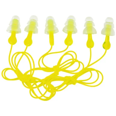 3M/Peltor Tri-Flange Ear Plug, Reusable, Hearing Protection With Cord, 3 Pack, Yellow 97317-10C