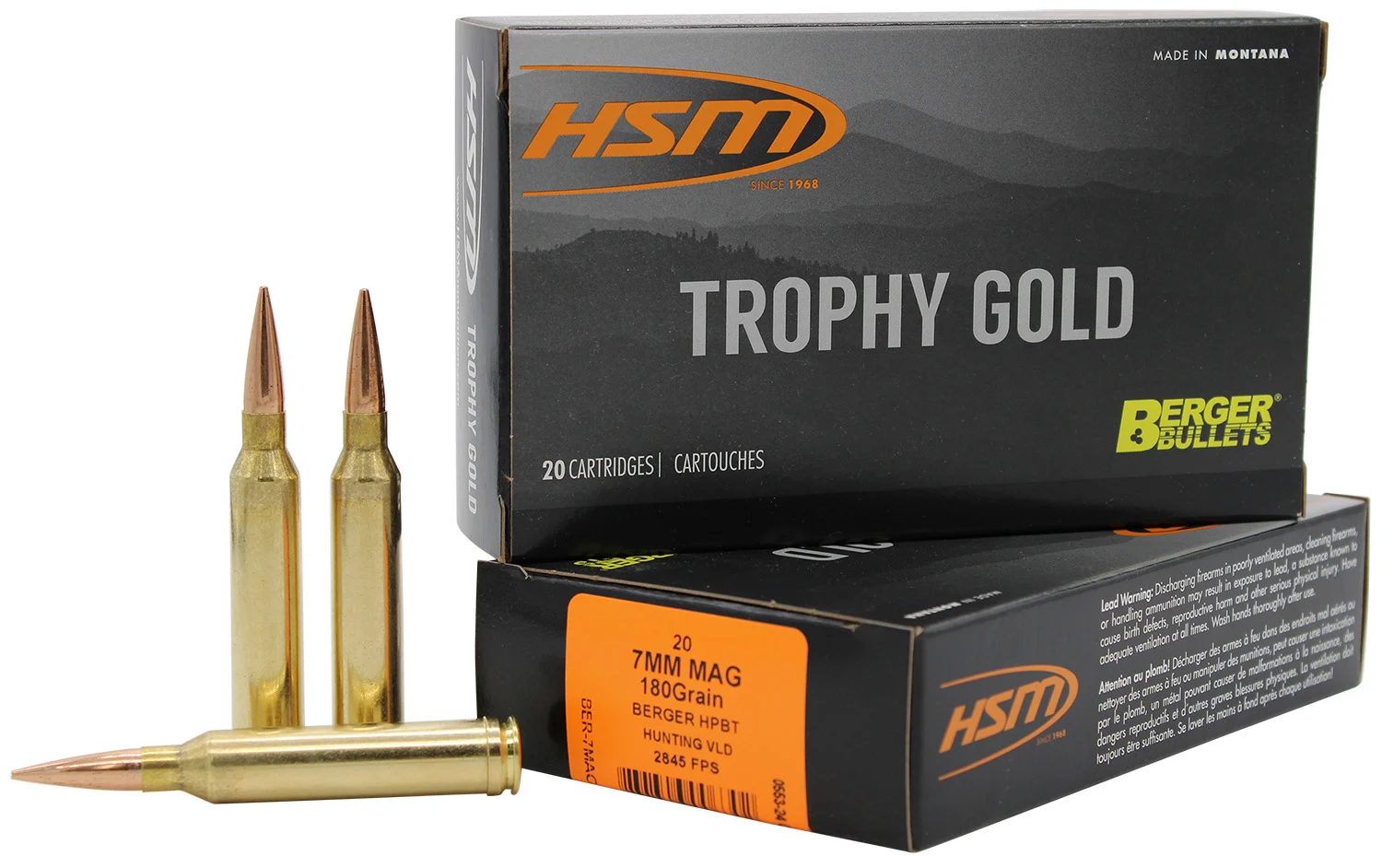 HSM Trophy Gold 7mm Rem Mag 180gr – 20rd Box