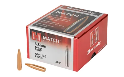 Hornady Match 6.5mm (.264) 140gr BTHP Bullets, 100 ct