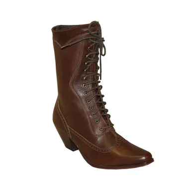ABILENE Women's Rawhide Brown Victorian Lace Up Boots (5011)