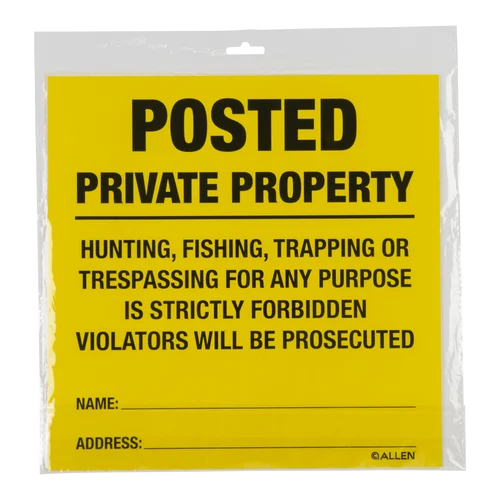 Allen Posted No Trespassing Sign 12 Pk
