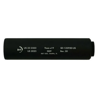 B&T Six9 Wipe Suppressor, 9mm Luger, Black