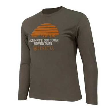 BERETTA Mens UOA Heather Mil Green Long Sleeve T-Shirt (TS209T189007AU)