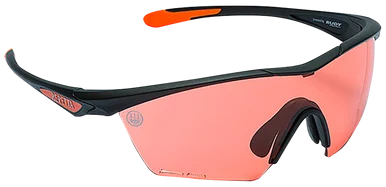Beretta OC031A2354039FUNI Clash Shooting Glasses, Scarlet Lens, Black with Orange Accents Frame