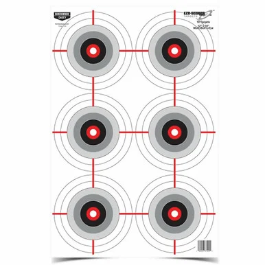BIRCHWOOD CASEY Eze-Scorer 12x18in Multiple Bull's-Eye Target, 100-Pack (37063)