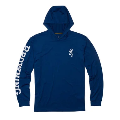 BROWNING Hooded Navy Long Sleeve Sun Shirt (301072950)