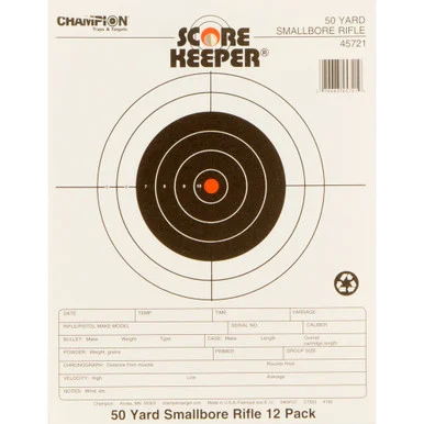 CHAMPION TARGETS Scorekeeper, 50 Yd. Small Bore Notebook O/B 12 Pk, Card (45721)