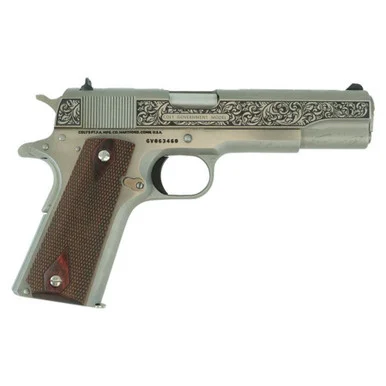 Colt Government Filigree Frame and Barrel, .45 ACP, 5.00" Barrel, 7 Rds, Stainless Finish