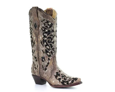 CORRAL Ashley Flowered Embroidery Brown Boot (A3569-LD)