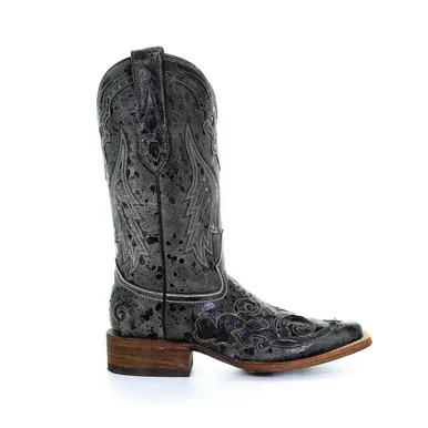 CORRAL Womens Black Snake Inlay Boots (A2402-LD)