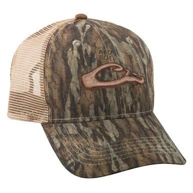 DRAKE 6-Panel Camo Mesh-Back Mossy Oak Bottomland Cap (DH3011-006)