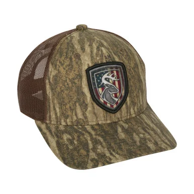 DRAKE Americana Shield Patch Mossy Oak Bottomland Mesh Back Cap (DNT8055-006)