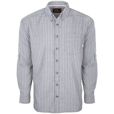 DRAKE Featherlite Check Long Sleeve Midnight Gray Shirt (DS2110-MNG)