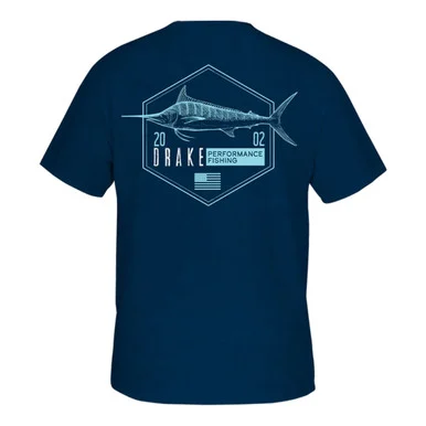 DRAKE Marlin Hexagon Mykonos Blue T-Shirt (DPF3255-MYK)