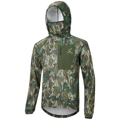 DRAKE Men's Early Bird Gator Mossy Oak Greenleaf Hoodie With Insect Repellent (OT0001-012)