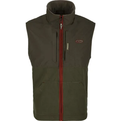 DRAKE Men's Eqwader Black Olive Vest (DS1621-BLO)