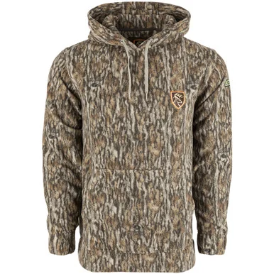 DRAKE Men's Midweight Storm Front Fleece Mossy Oak Bottomland Hoodie (DNT4085-006)