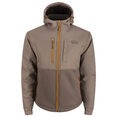 DRAKE Men's MST Hole Shot Hooded Windproof Eqwader Full Zip Mud Brown Jacket (DW7390-MDB)