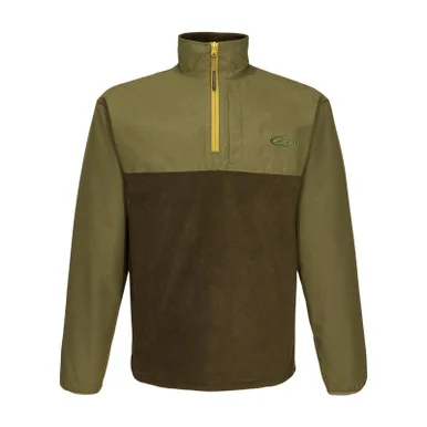 DRAKE Men's MST Quarter Zip Refuge Eqwader Green Timber Jacket (DW7355-GTB)