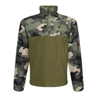 DRAKE Men's MST Quarter Zip Refuge Eqwader Woodland Camo Jacket (DW7355-WDL)