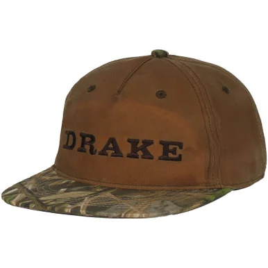 DRAKE Men's Waxed Flatbill Mossy Oak Shadow Grass Habitat Ball Cap (DW0203-022)