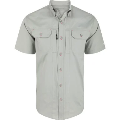 DRAKE Mens Wingshooter Trey Cotton Solid Quarry SS Shirt (DS2620-QRY)