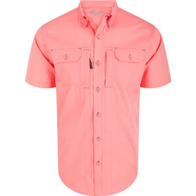 DRAKE Mens Wingshooter Trey Cotton Solid Shell Pink SS Shirt (DS2620-SPN)