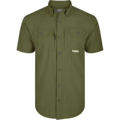 DRAKE Mens Wingshooters Trey Button-Down Kalamata Olive SS Shirt (DS2600-SMO)