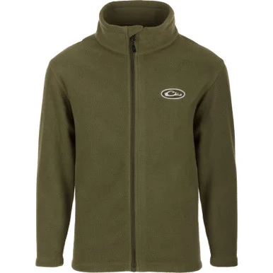 DRAKE Youth Camp Fleece Full Zip Kalamata Olive Jacket (DY1080-KMO)