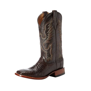 FERRINI Men's Teju Lizard Taylor Square Toe Chocolate Boots (1119309)