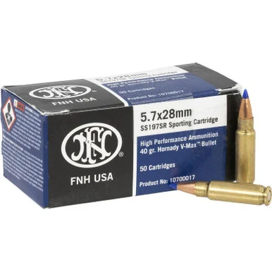 FN SS197SR, 5.7x28mm, 40gr V-MAX, 500 Rds, Brass
