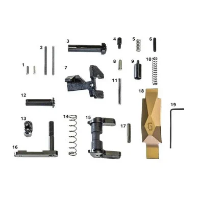 Geissele Automatics Ultra Duty Lower Parts Kit, Ambidextrous Safety, Desert Dirt Finish