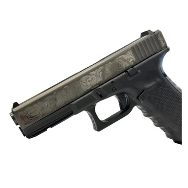 Glock 17 Gen4, 9MM, 4.49" Barrel, 17 Rds, Black Engraved