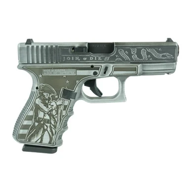 GLOCK 19 Gen3 9mm 4.02in 2x15rd Custom Live Or Die Patriot Gray Pistol (PI1950203 MODPATRIOT)