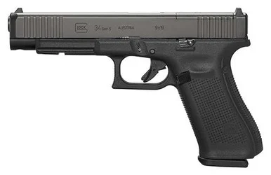 Glock 34 Gen 5 MOS, 9MM, 5.31" Barrel, 17 Rds, nDLC Finish