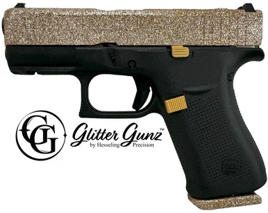 GLOCK 43X MOS, 9MM, 3.41" Barrel, 10 Rds, Glitter Gunz Midas