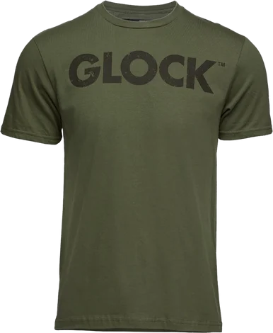 Glock Caliber Tee, Military Green, Ringspun Cotton, Short Sleeve, Small